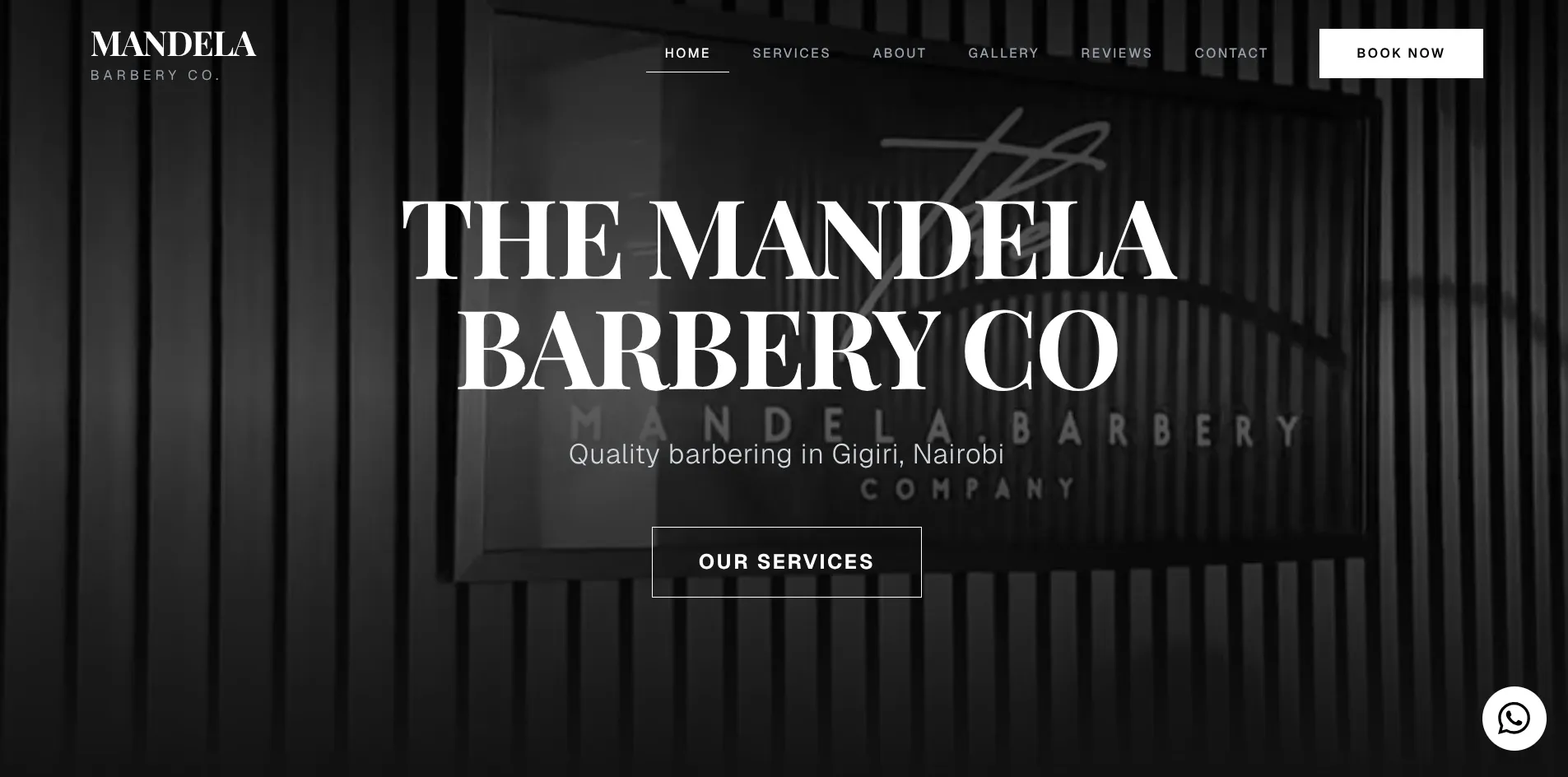 Mandela Barbery premium barbershop website with online booking — TekZuri case study in local service web design